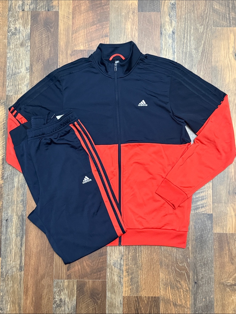 Adidas Men’s M Essentials Colorblock Tricot Tracksuit Jacket Pants Set